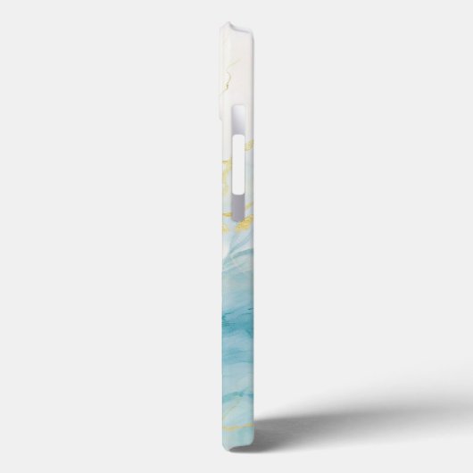 Blau- und Goldmarmor Case-Mate iPhone Hülle (Rückseite / Links)