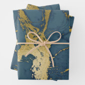 Blau- und Goldmarmor Geschenkpapier Set (Beispiel)