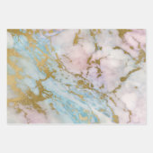 Blau- und Goldmarmor Geschenkpapier Set (Vorderseite 2)