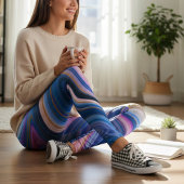 Blau- und Goldmarmor Leggings