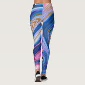 Blau- und Goldmarmor Leggings (Rückseite)