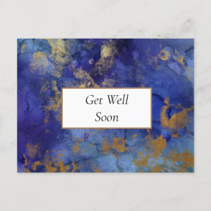 Blau und goldmarmoriert bekommen eine gute Postkar Postkarte