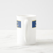 Blau und Goldseeknochen-China-Tasse Porzellantasse (Rückseite)