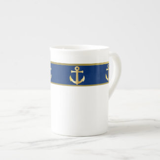 Blau und Goldseeknochen-China-Tasse Porzellantasse