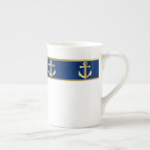 Blau und Goldseeknochen-China-Tasse Porzellantasse (Rechts)