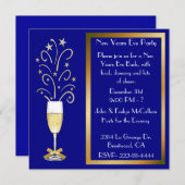 Blau-und GoldSilvester-Party Einladungen (Vorne/Hinten)