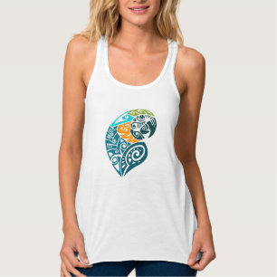 Blau und Goldstammes- Tätowierung macaw Tank Top