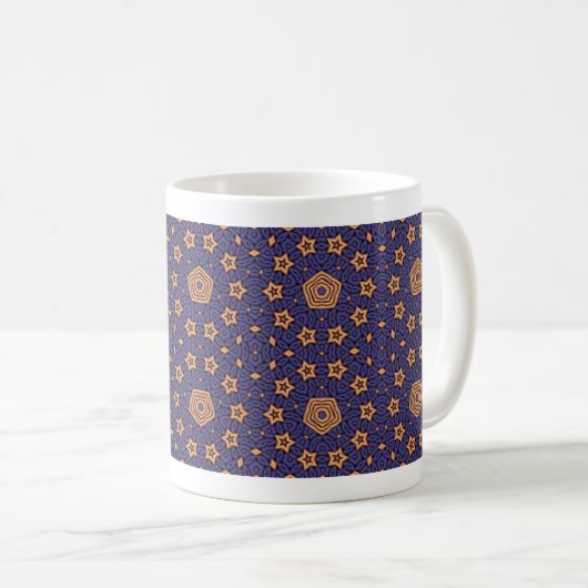 Blau und Goldstarry Tasse (VorderseiteRechts)