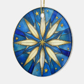BLAU- UND GOLDSTERNFORM KERAMIK ORNAMENT (Links)