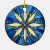 BLAU- UND GOLDSTERNFORM KERAMIK ORNAMENT (Hinten)