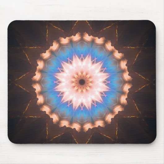 Blau-und Goldsternförmige Mandala Mousepad (Vorne)