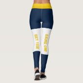 Blau-und Goldteam-Geist Gameday Leggings (Rückseite)
