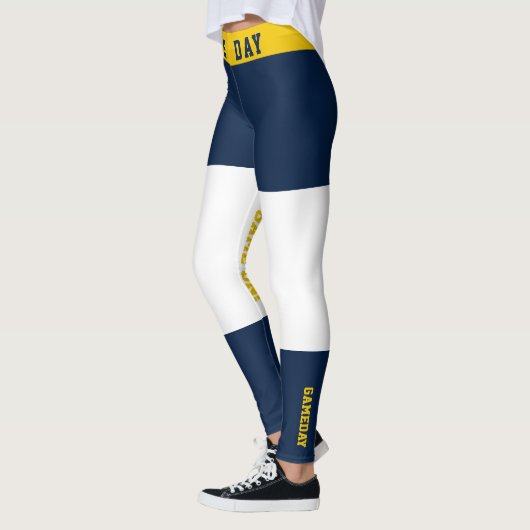 Blau-und Goldteam-Geist Gameday Leggings (Links)