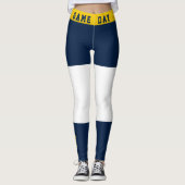 Blau-und Goldteam-Geist Gameday Leggings (Vorderseite)