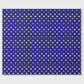 Blau und GoldTupfen-Packpapier Geschenkpapier (Flach)