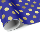Blau und GoldTupfen-Packpapier Geschenkpapier (Rolleneckpunkt)