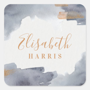 Blau- und Goldwaschmittel Quadratischer Aufkleber