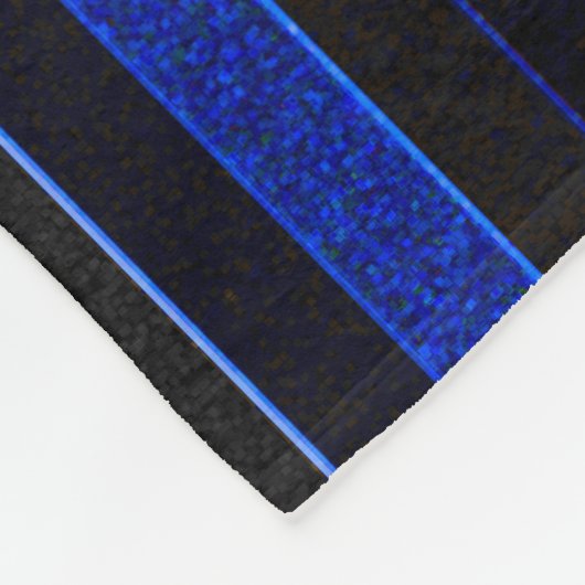 Blau und Granit Streifen Fleece Blanket (Ecke)