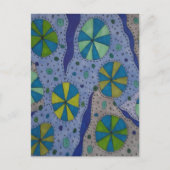 Blau und Grau Abstrakt Postkarte (Vorderseite)
