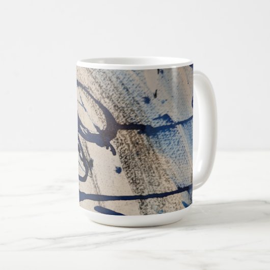 Blau und Grau Abstrakte Ohs Kaffeetasse (VorderseiteRechts)