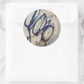 Blau und Grau Abstrakte Ohs Runder Aufkleber (Tasche)