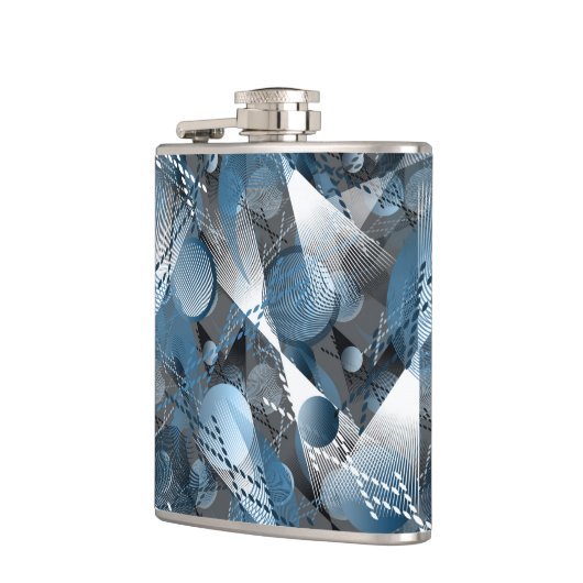 Blau und Grau. Abstraktion. Flachmann (Links)