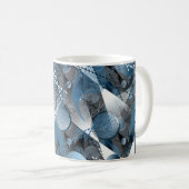 Blau und Grau. Abstraktion. Kaffeetasse (VorderseiteRechts)