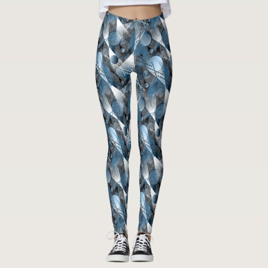 Blau und Grau. Abstraktion. Leggings (Vorderseite)