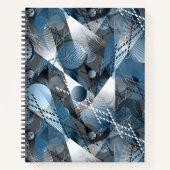 Blau und Grau. Abstraktion. Notizblock (Vorderseite)