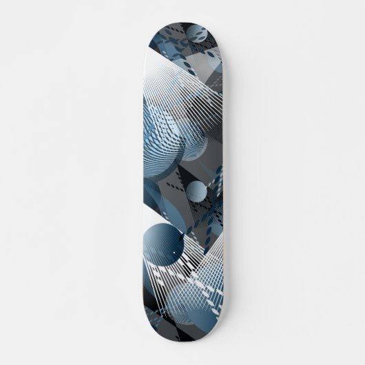 Blau und Grau. Abstraktion. Skateboard (Vorne)