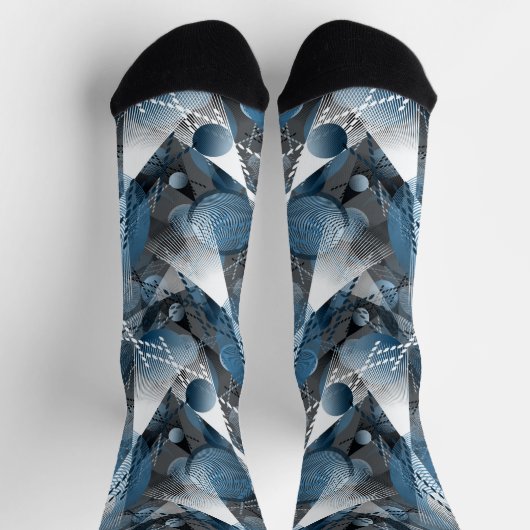 Blau und Grau. Abstraktion. Socken (Oben)