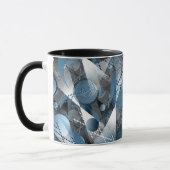 Blau und Grau. Abstraktion. Tasse (Links)