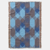 Blau und Grau geometrisch Decke (Vorderseite Vertikal)