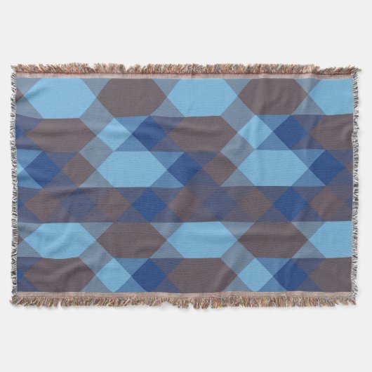Blau und Grau geometrisch Decke (Vorderseite)