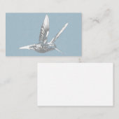 Blau und Grau Hummingbird Visitenkarte (Vorne/Hinten)