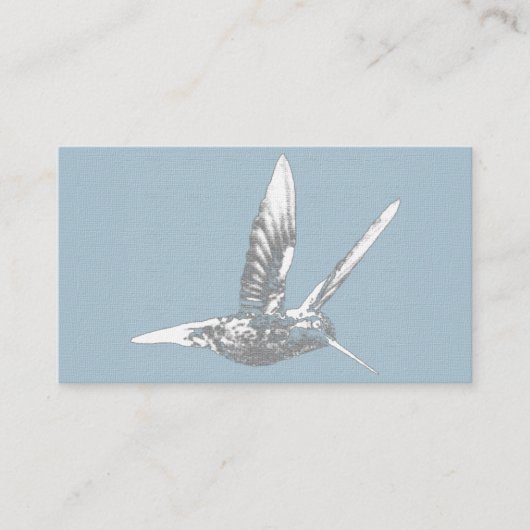 Blau und Grau Hummingbird Visitenkarte (Vorderseite)