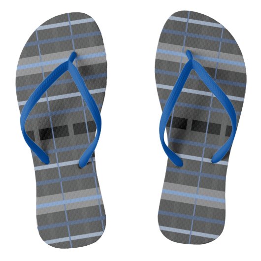 Blau und Grau Kariert Badesandalen (Fußbett)