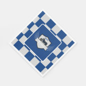 Blau und grau, kariert und Motorrad Serviette (Ecke)