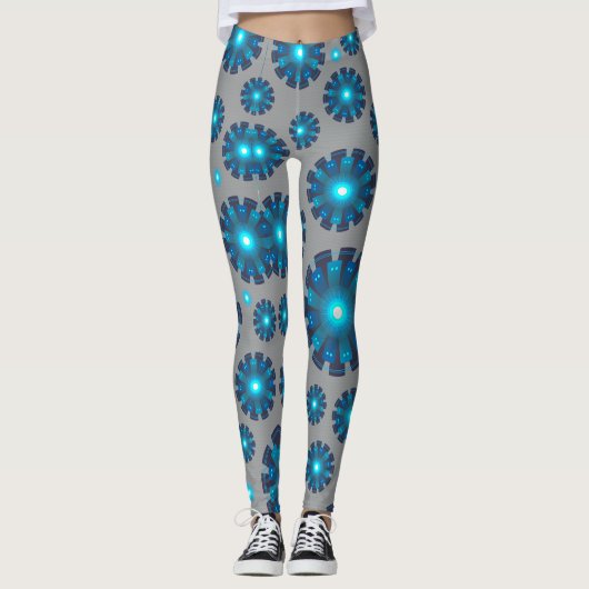 Blau und Grau Leggings (Vorderseite)