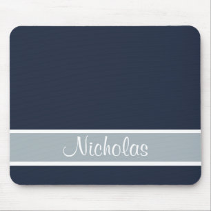 Blau und Grau mit Namen Mousepad