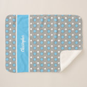 Blau und Grau mit Polka-Punkten und Namen Sherpadecke (Vorderseite (Horizontal))