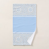 Blau und Grau Modern Mandala Badhandtuch Set (Handtuch)