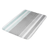 Blau und Grau Modernes Abstraktes Bogenmuster Badematte (Schrägansicht)