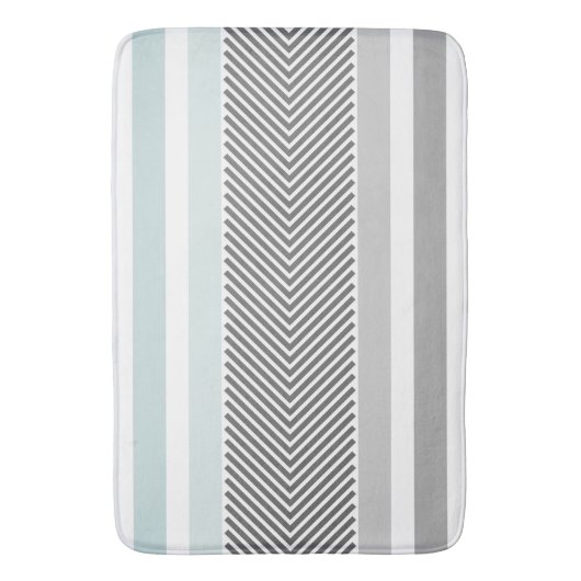 Blau und Grau Modernes Abstraktes Bogenmuster Badematte (Vorderseite Vertikal)