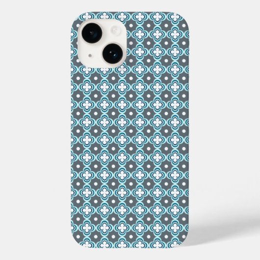 Blau und Grau Muster Case-Mate iPhone Hülle (Rückseite)