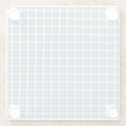 Blau und Grau Muster Glasuntersetzer (Rückseite)