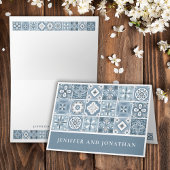 BLAU UND GRAU SPANISCHE TILES DANKEN KARTE