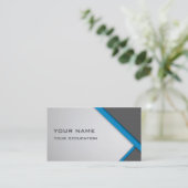 Blau und Grau Visitenkarte (Stehend Vorderseite)