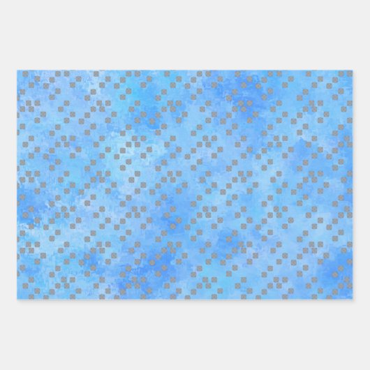 Blau und graue Geometrie Geschenkpapier Set (Vorderseite 2)
