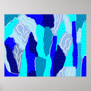 Blau- und Graueis Poster